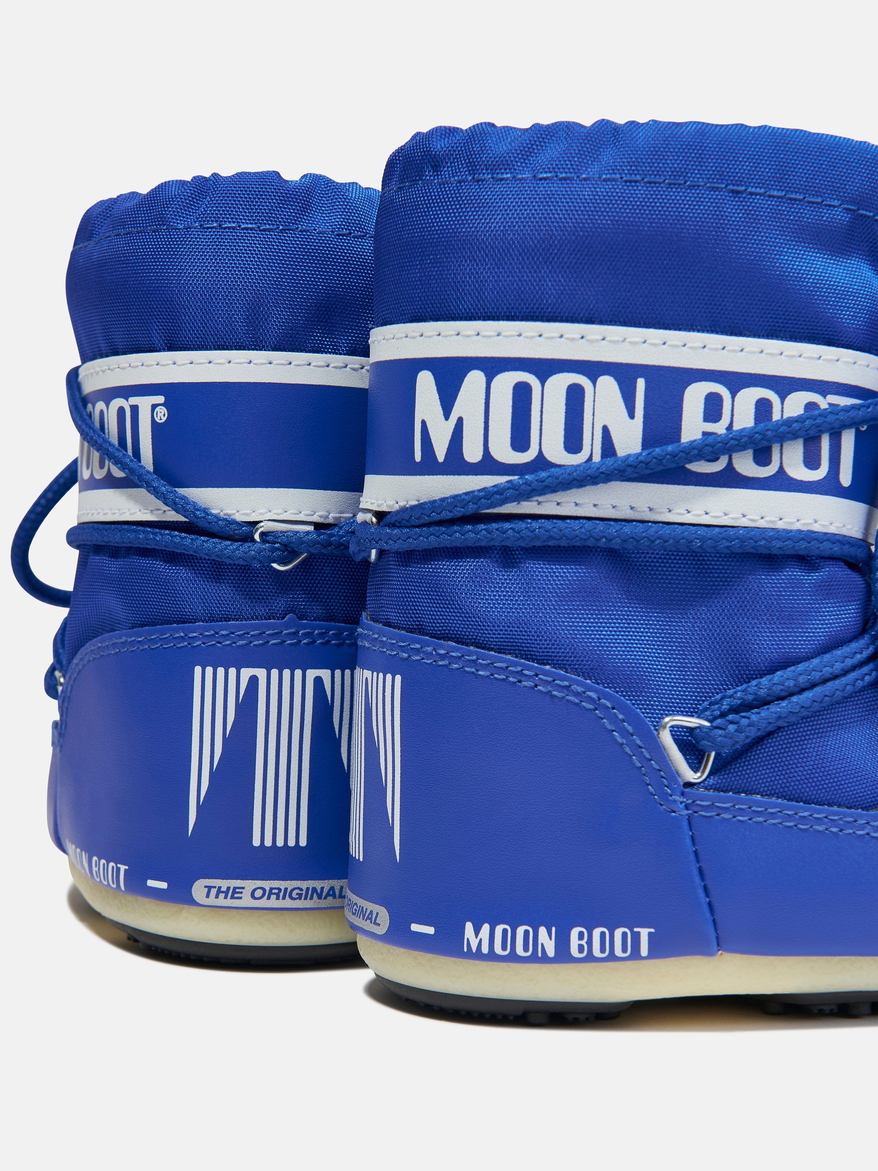 Moon Boot Baby Icon Mini Nylon Snow Boots in Blue Ankle High Snow Boots