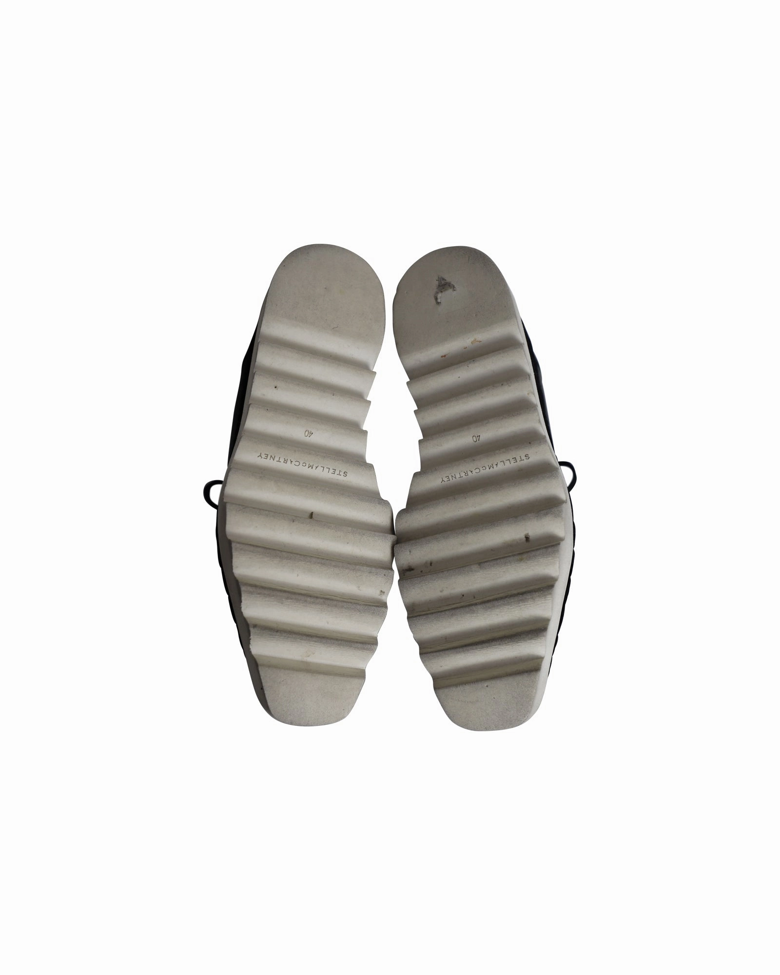 Stella McCartney Elyse Velvet-Trimmed Platform Brogues in Black Faux Leather High Heel Brogues