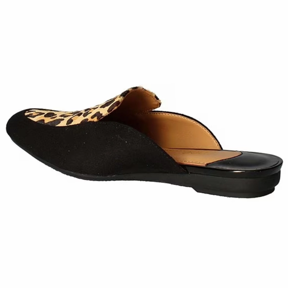 Clogs For Comfort J. Renee Haziza Black/Brown Leopard Mules (Women's)