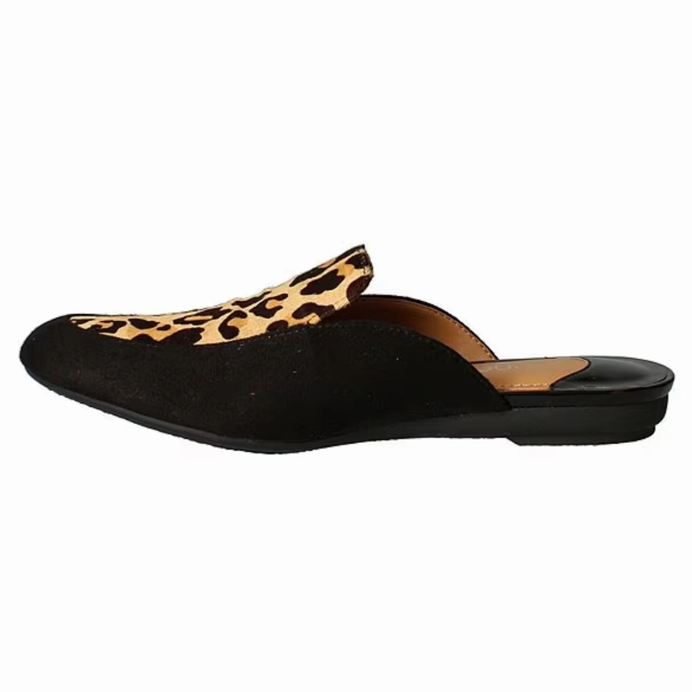 Clogs Meaning In Urdu J. Renee Haziza Black/Brown Leopard Mules (Women's)