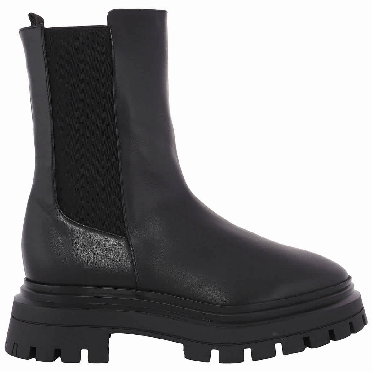Stuart Weitzman Black Leather Bedford Bootie New City Chelsea Boots