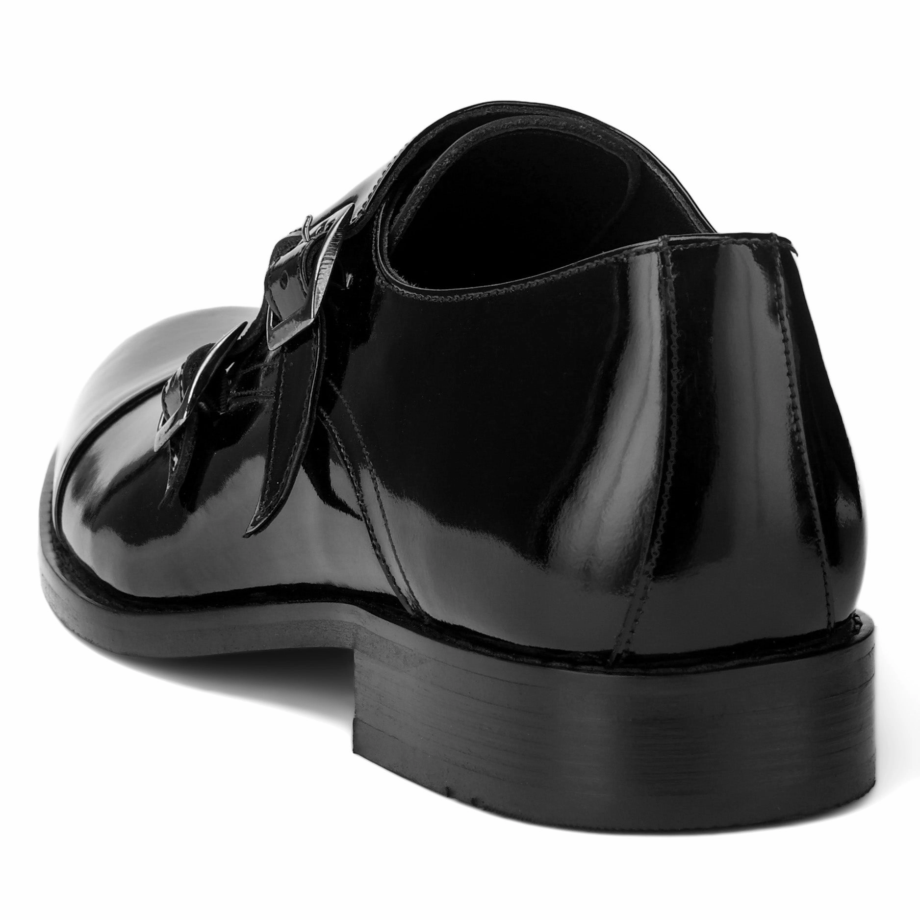 Derby Shoe Outlet Brio Classic Gloss Double-Monk - Black