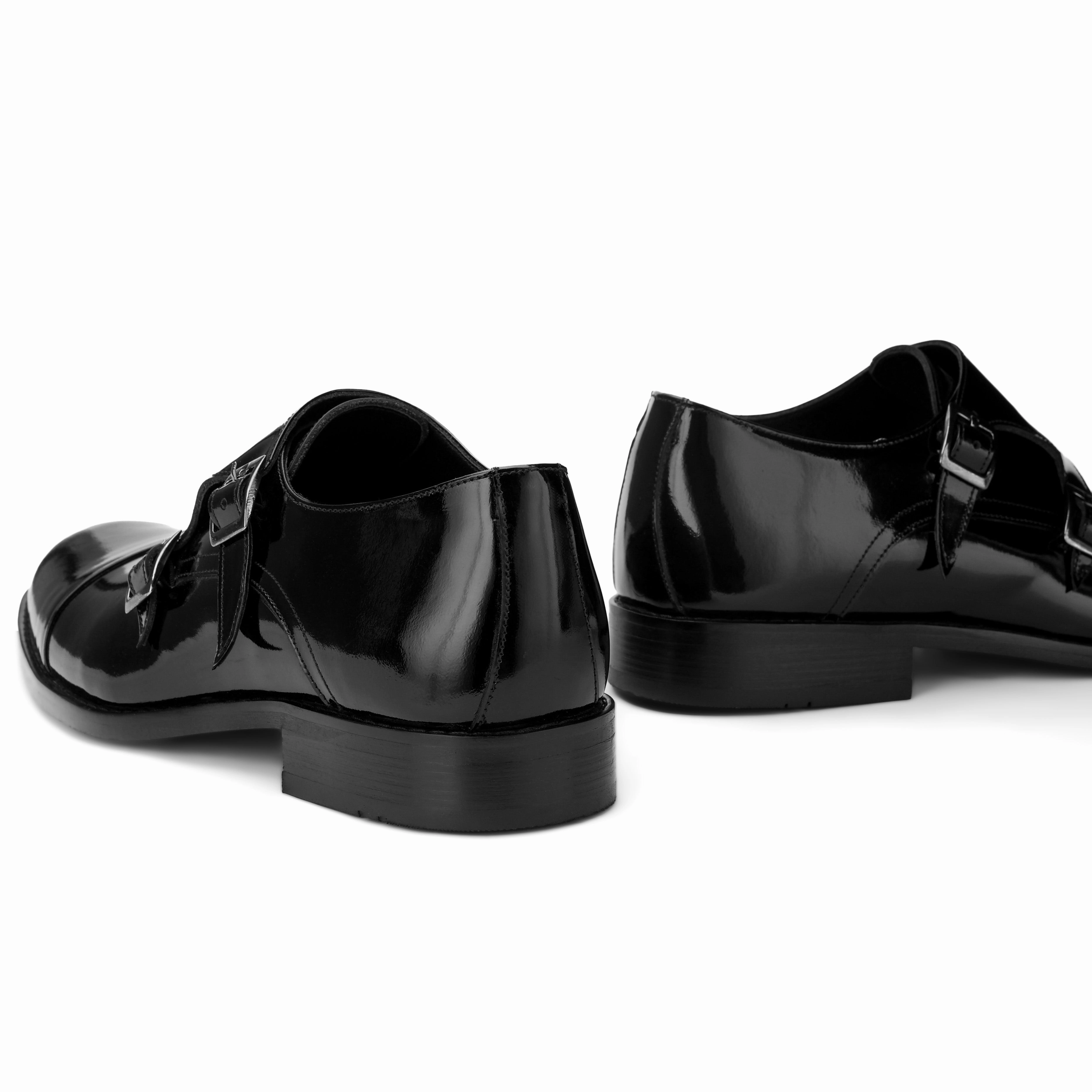 Brio Classic Gloss Double-Monk - Black Navy Shoes