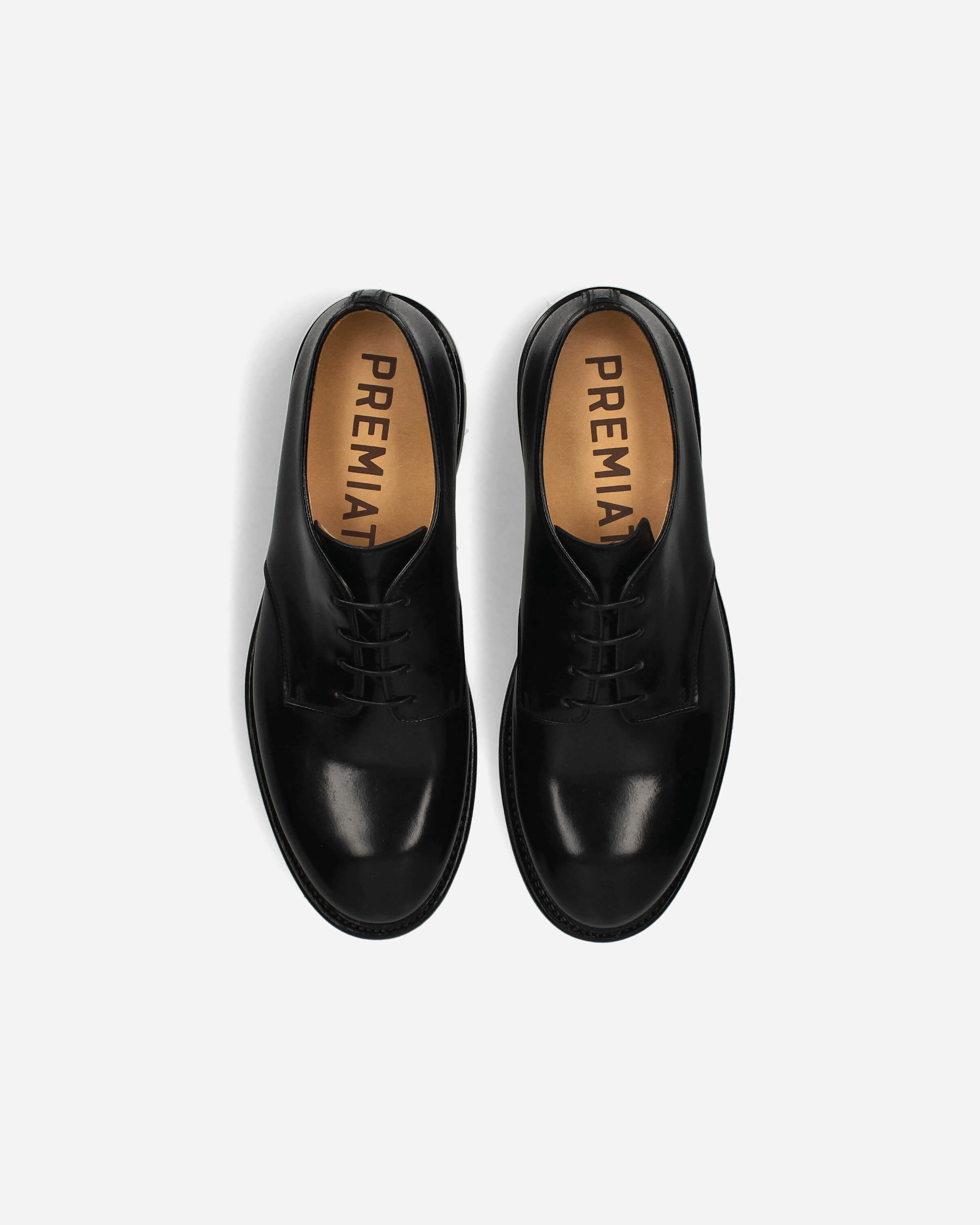 Lace Up Ballet Shoe Horse Leather Derby with Logo Lettering Detail 32102AA