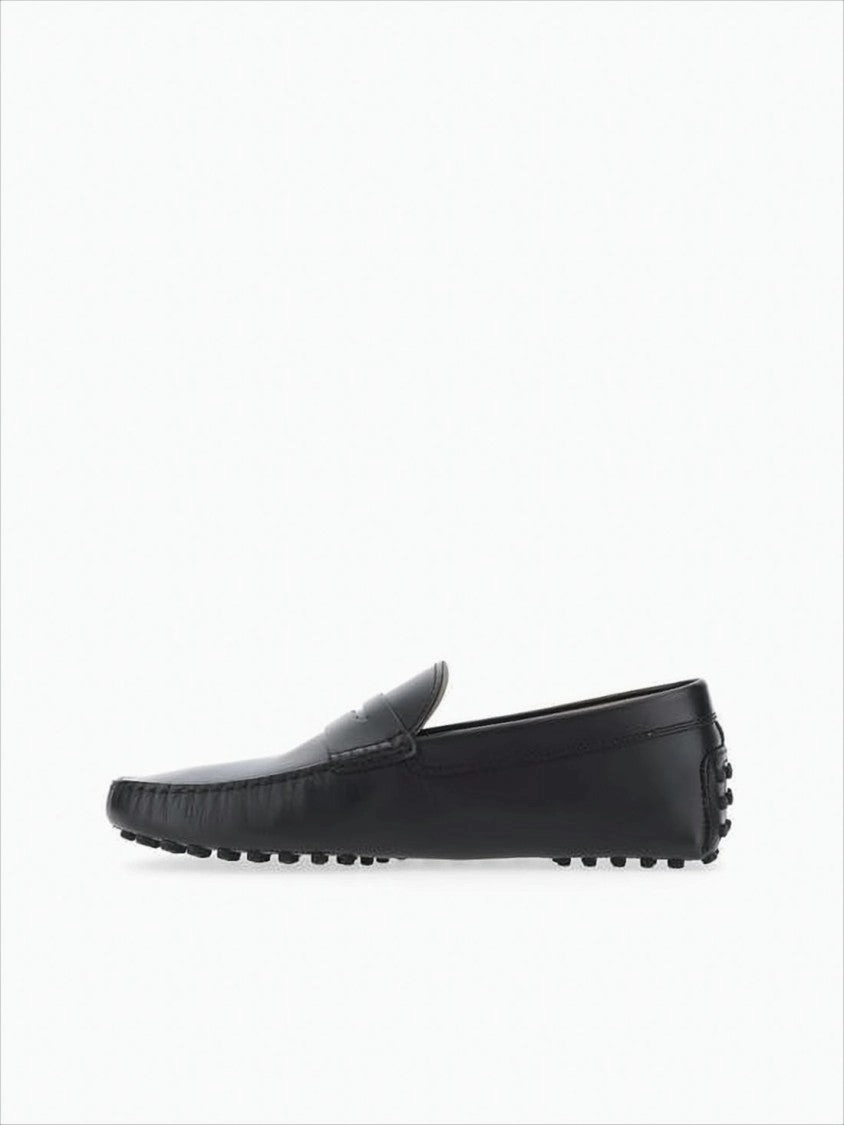 Refined Black Leather Loafers With Penny Strap And Moccasin Stitching Miu Miu Loafers Sale