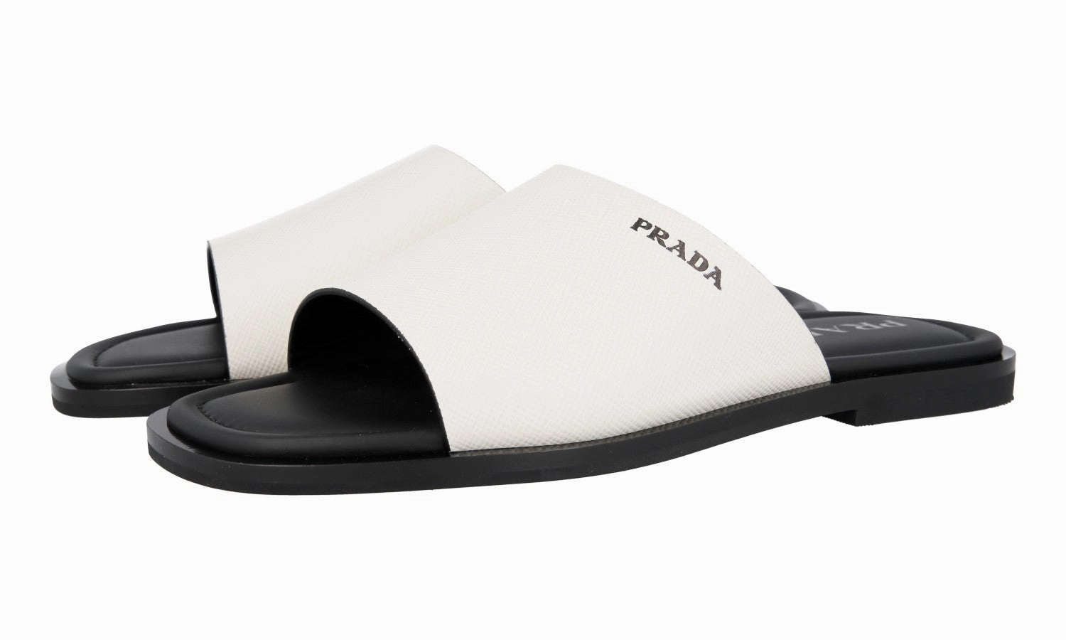 Target Sandals Prada Men's White Saffiano Leather Sandals 2X3017