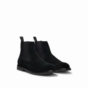 Shiny Leather Chelsea Boots Suede Chelsea boots with elasticated panels