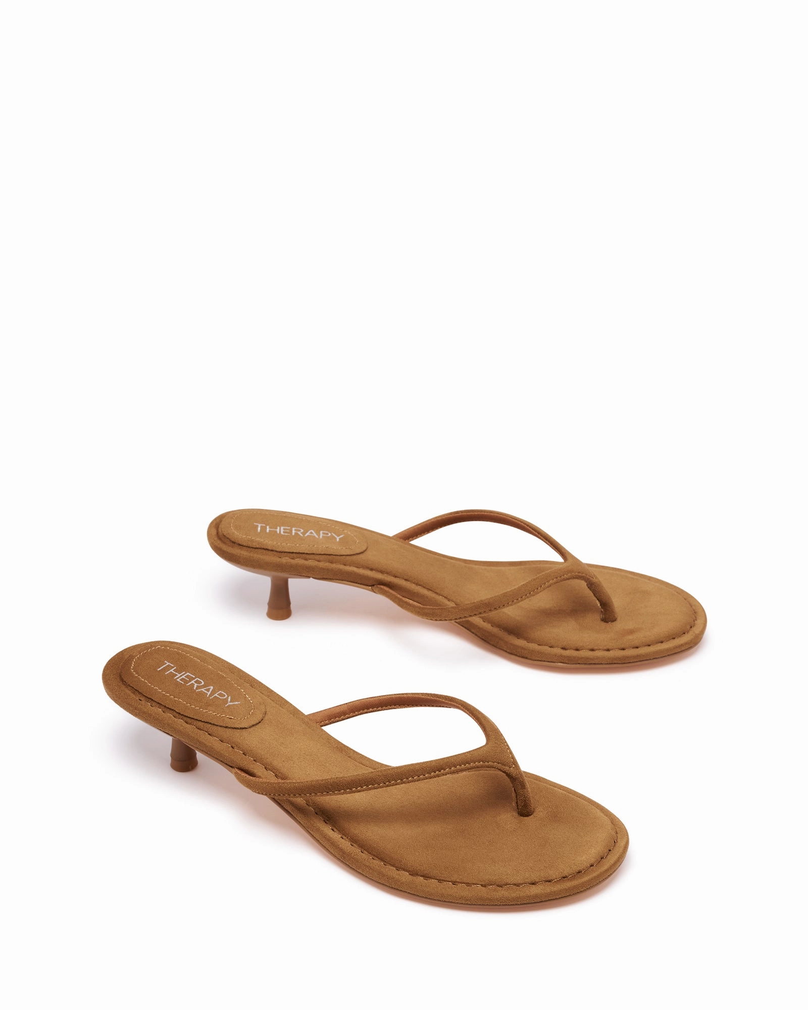 High Heels Mesh Suki Thong Heel Toffee Suede