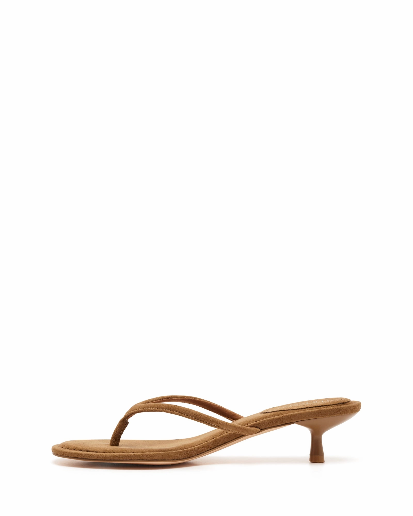 Shaped Like High Heel Suki Thong Heel Toffee Suede
