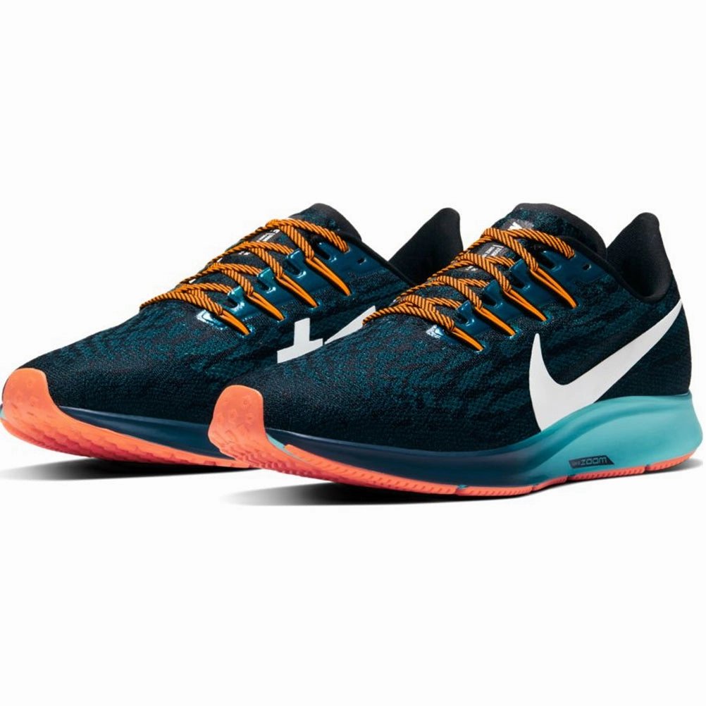 Nike Air Zoom Pegasus 36 Men's Running Shoe - Black/Turquoise/Aurora/Metallic Summit White Best Running Shoes Pronation Runners