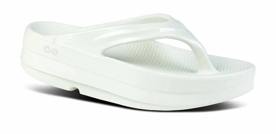 Foam Platform Flip Flops OOFOS WOMENS OMEGA THONG - COSMIC GRAY