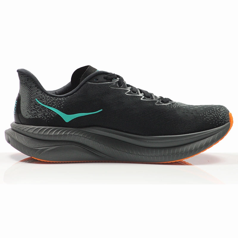Racer Shoes Running Hoka One One Mach 6 Men's Running Shoe - Black /Electric Tangerine