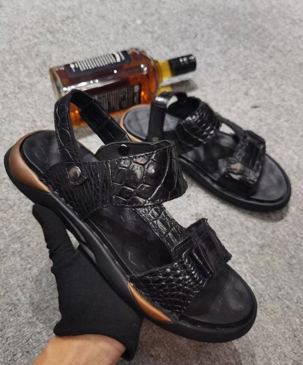 Crocodile Sandals ,Crocodile Leather Non-slip Sandals Recovery Sandals