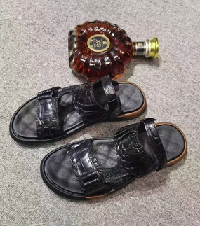 Comfortable Summer Sandals Crocodile Sandals ,Crocodile Leather Non-slip Sandals