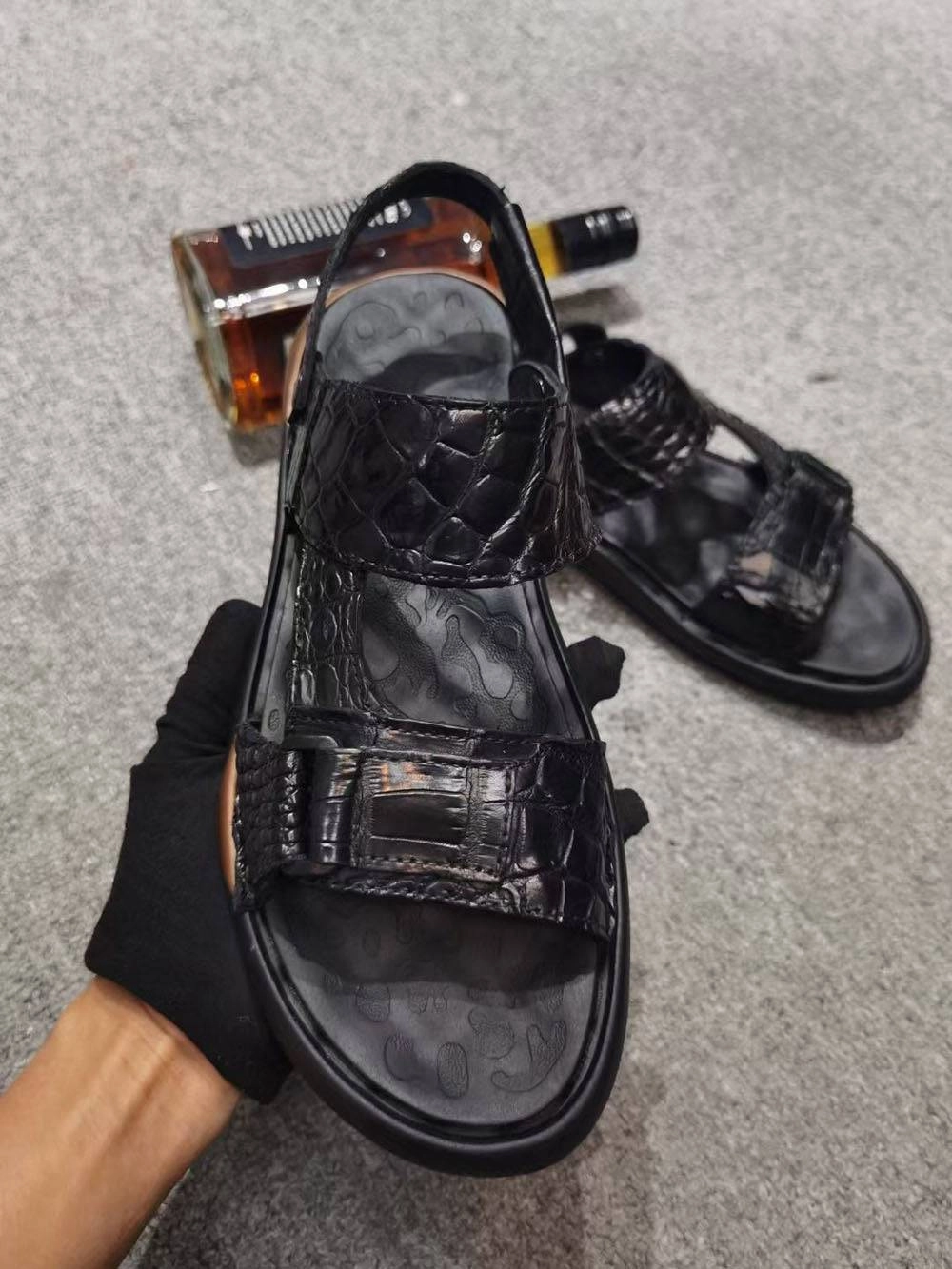 Sandals By Crocodile Sandals ,Crocodile Leather Non-slip Sandals