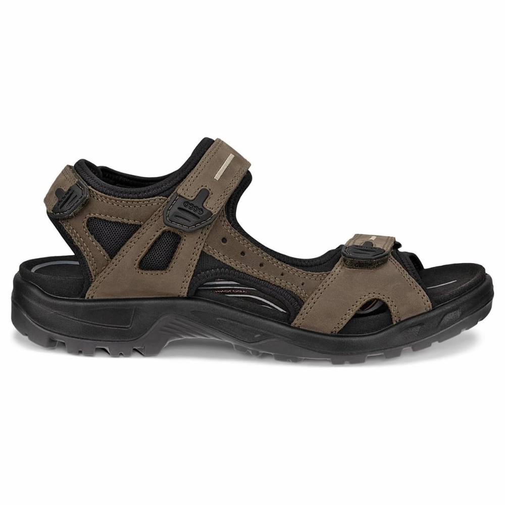 Cowboy Boot Sandals Ecco Yucatan Tarmac Nubuck Sport Sandal (Men's)