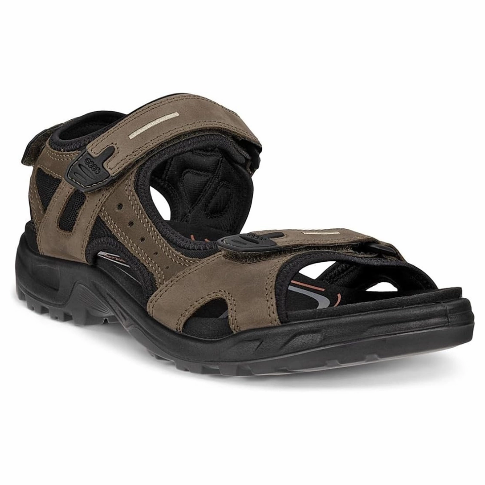 Ecco Yucatan Tarmac Nubuck Sport Sandal (Men's) Handmade Leather Sandals