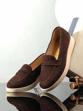 Yellow Loafers Carlita Suede Leather Loafers