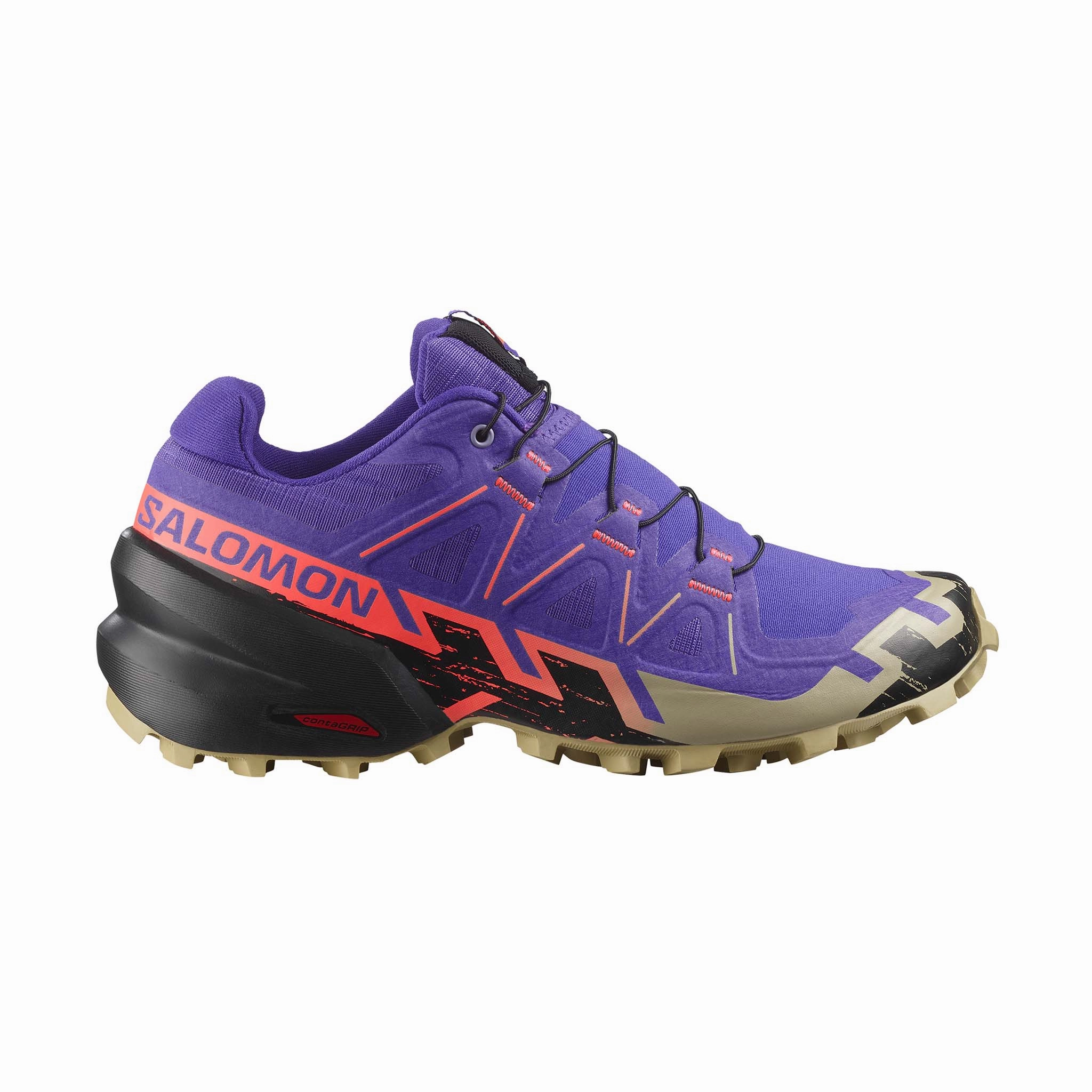 Salomon | Women's Speedcross 6 Running Shoes - Liberty/Black/Neon Flame Best Trail Running Shoes For Forefoot Strikers