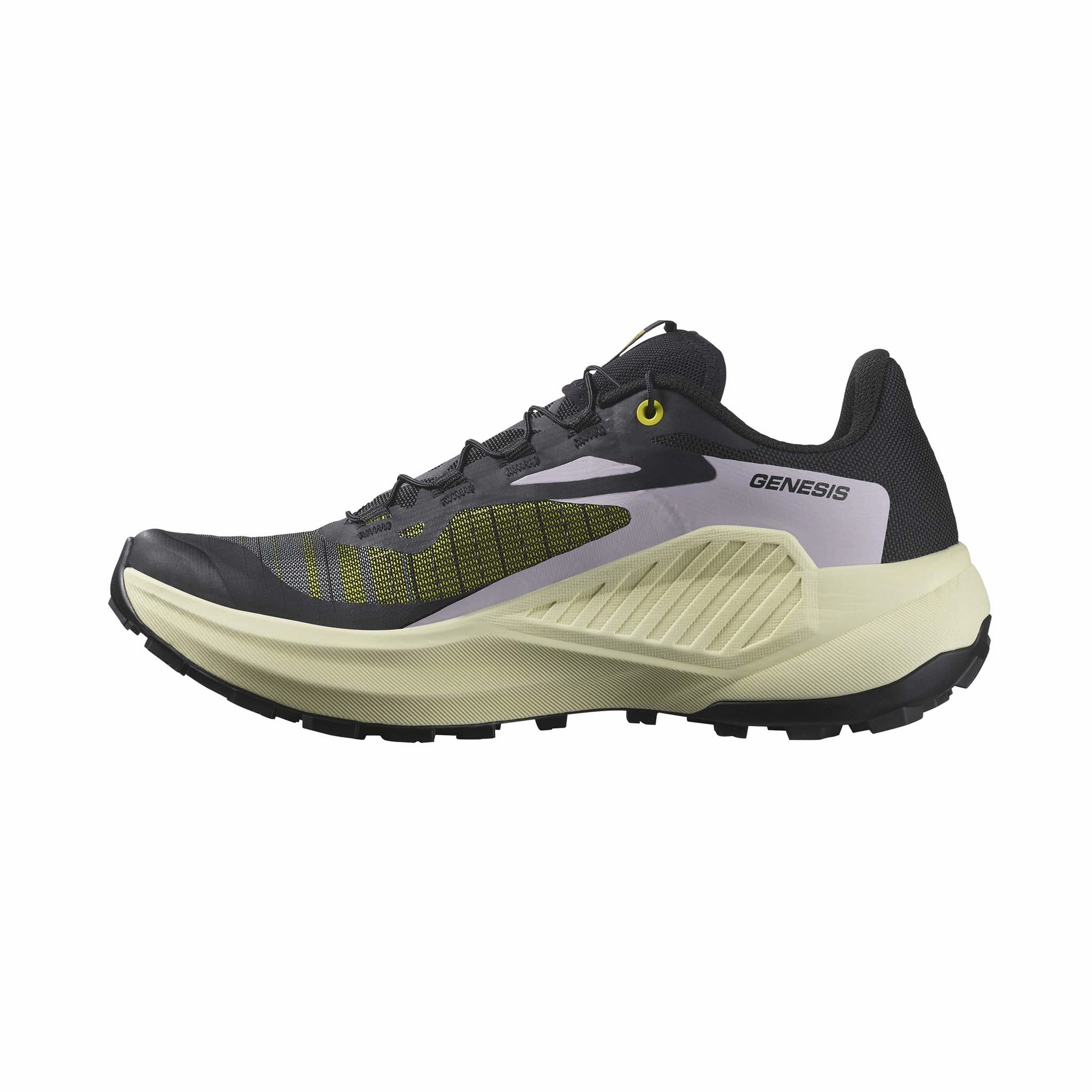 Salomon | Women's Genesis Running Shoes - Black/Sulphur Spring/Orchid Petal Best trail running shoes