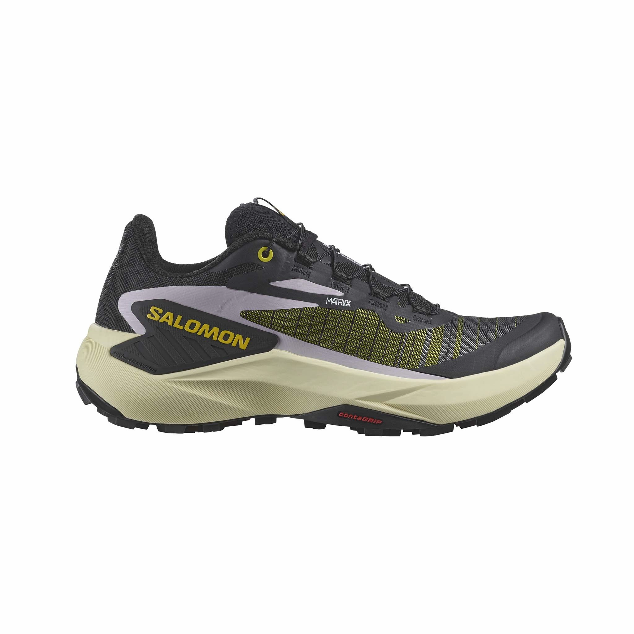 Salomon | Women's Genesis Running Shoes - Black/Sulphur Spring/Orchid Petal Best Lightweight Trail Hiking Shoes
