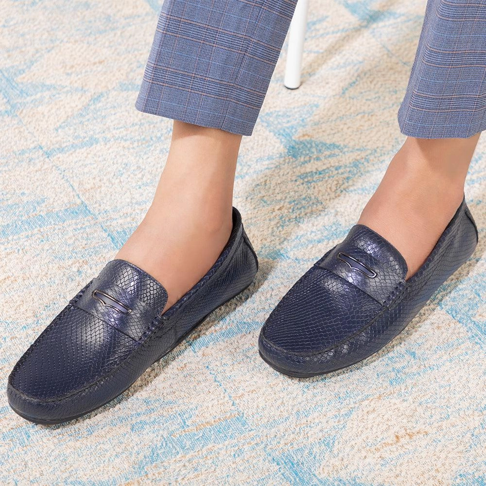 Last Resort Ab Loafers The Astro Blue Men's Leather Loafers Tresmode