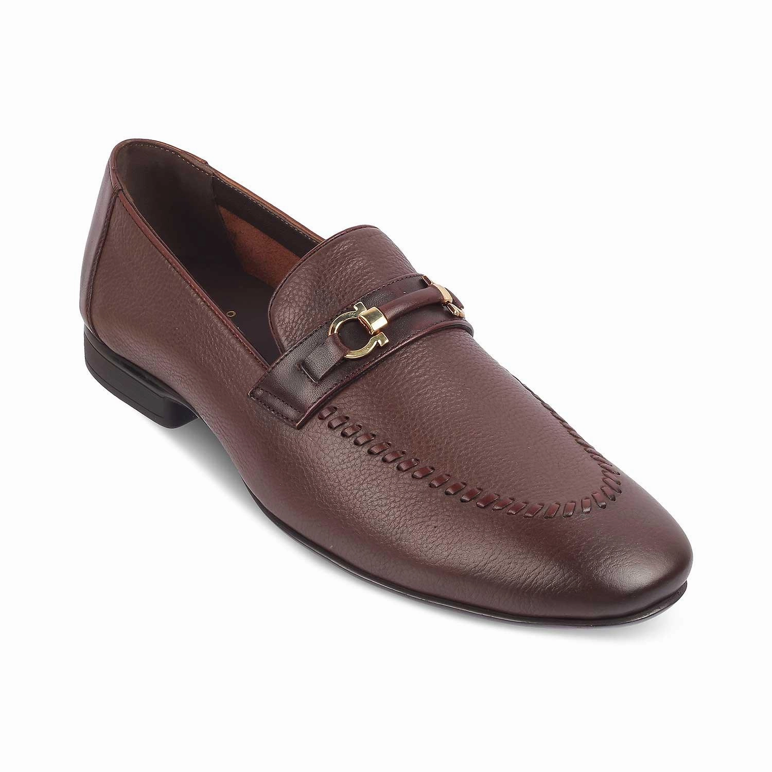 The Bologna Brown Men's Leather Loafers Tresmode Dress Loafers Sale