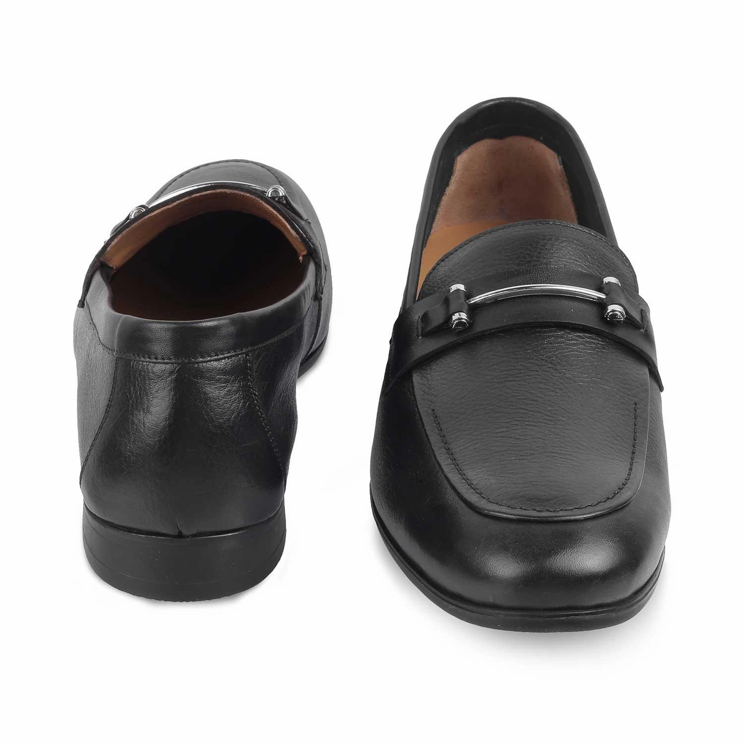 70s Loafers The Bone Black Men's Leather Loafers Tresmode