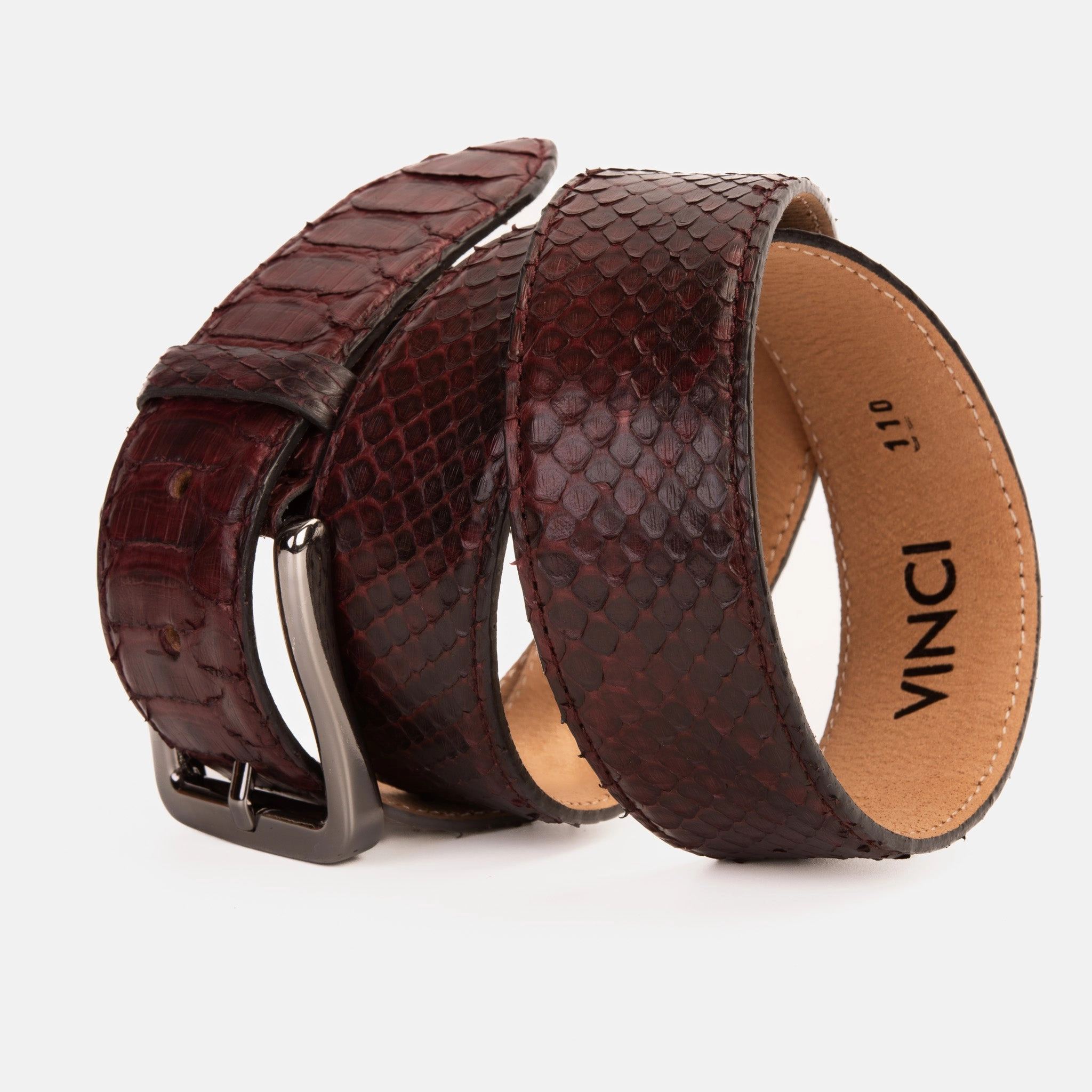 Lambskin Boots The Boss Burgundy python Sneak  Leather Leather Belt