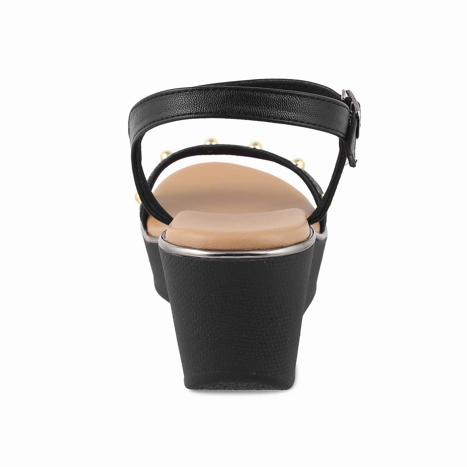 Comfortable Dressy Sandals The Conq Black Women's Dress Wedge Sandals Tresmode