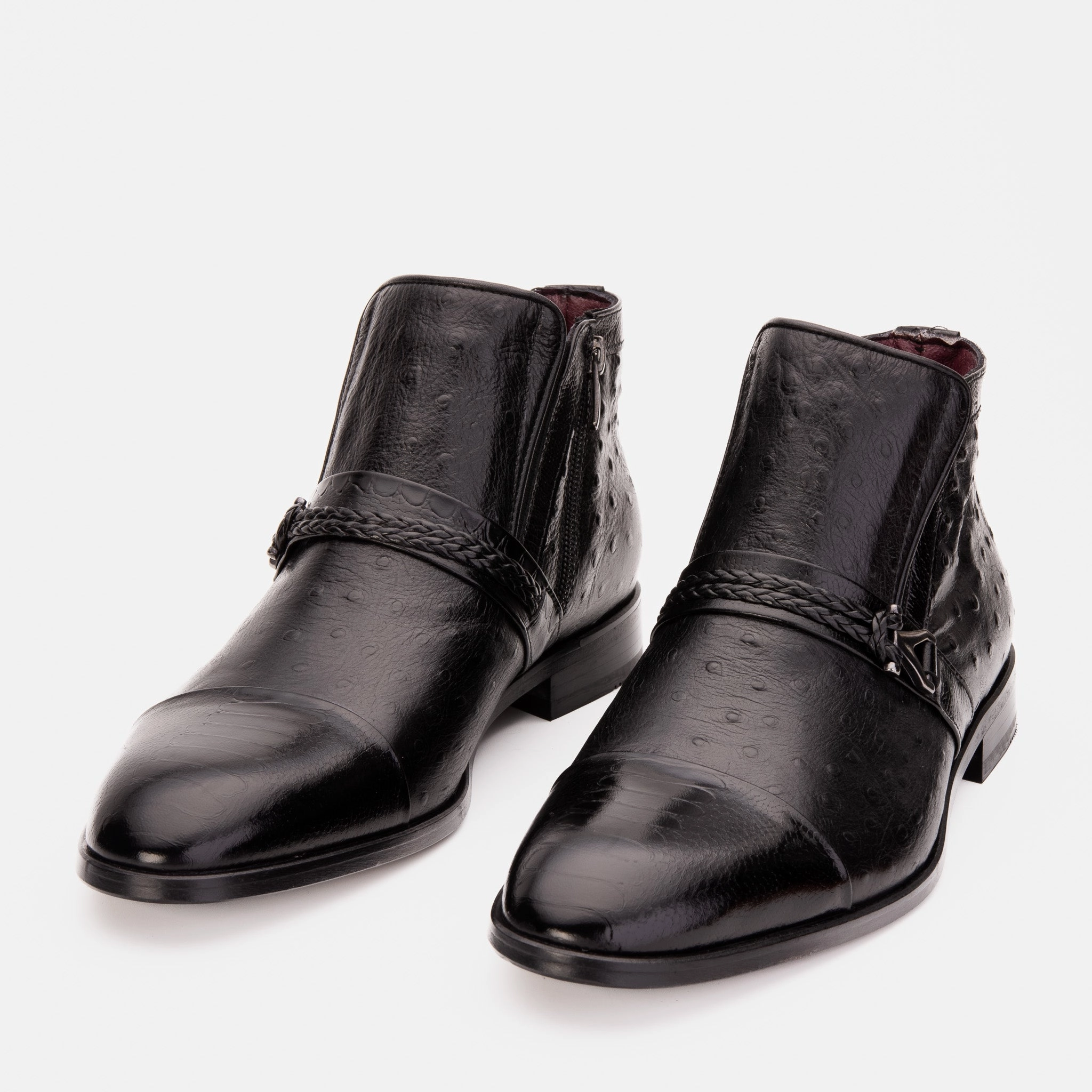 English Riding Boots The Dallas Black Leather Bit Ankle Zip-Up Dress Men Boot