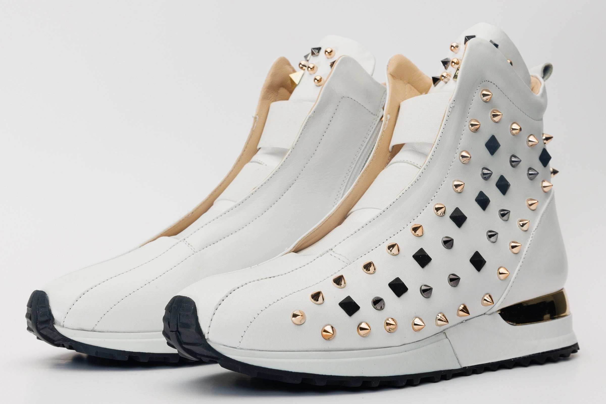 Firefighting Boots The Infanta High-Top White Spike Leather Men Sneaker Limited Edition