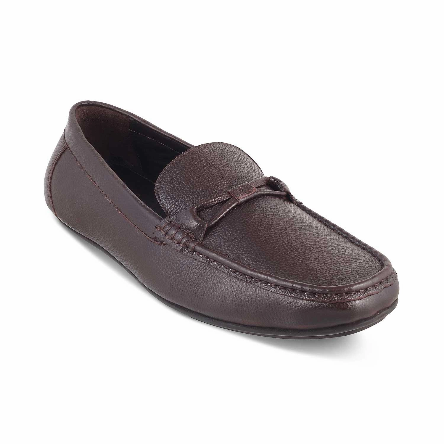Slide Loafers The Levent Brown Men's Leather Driving Loafers Tresmode