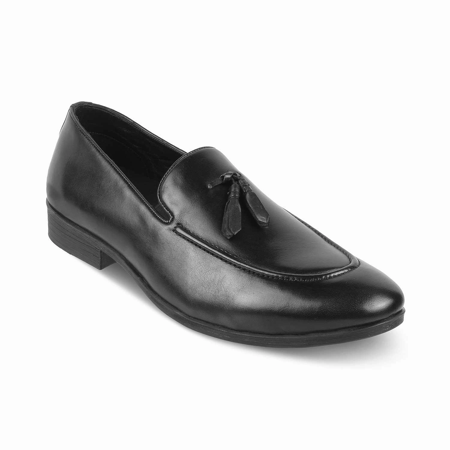 The Michan Black Men's Leather Tassel Loafers Tresmode Loafers And