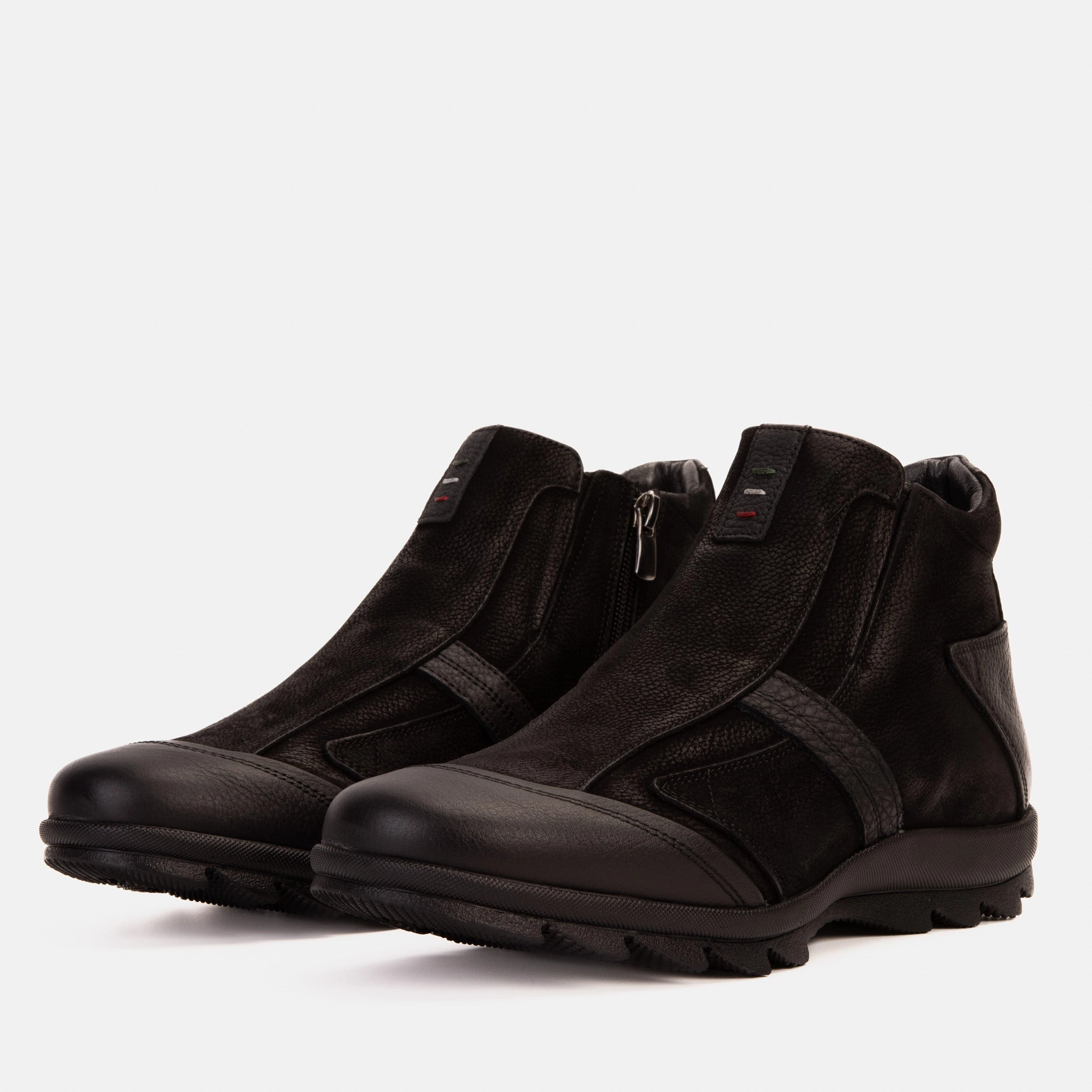 The Montreal Suede Black Leather Casual Zip-Up Ankle Men Boot Dr Boots