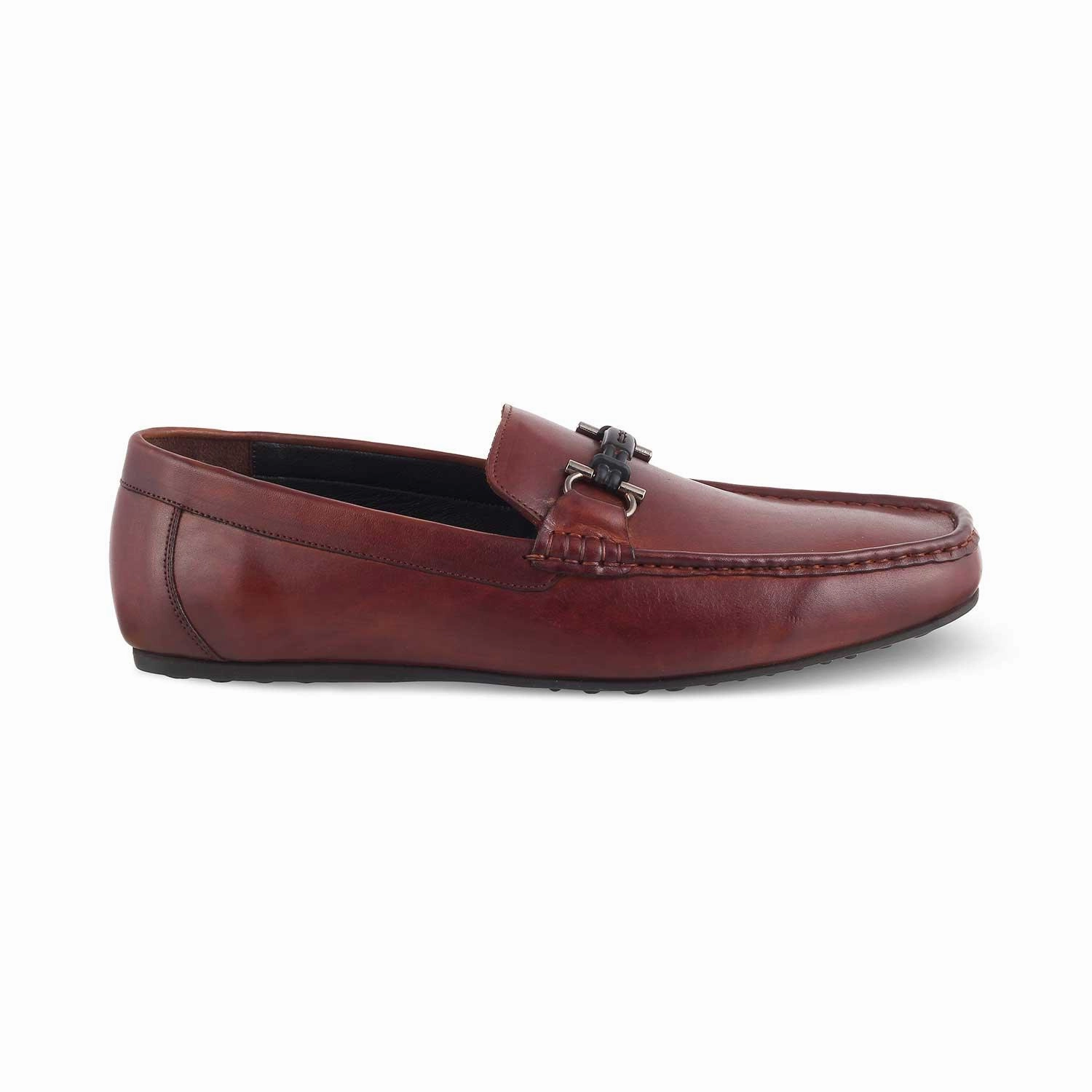 The Proter Tan Men's Leather Loafers Tresmode Pointed Toe Loafers