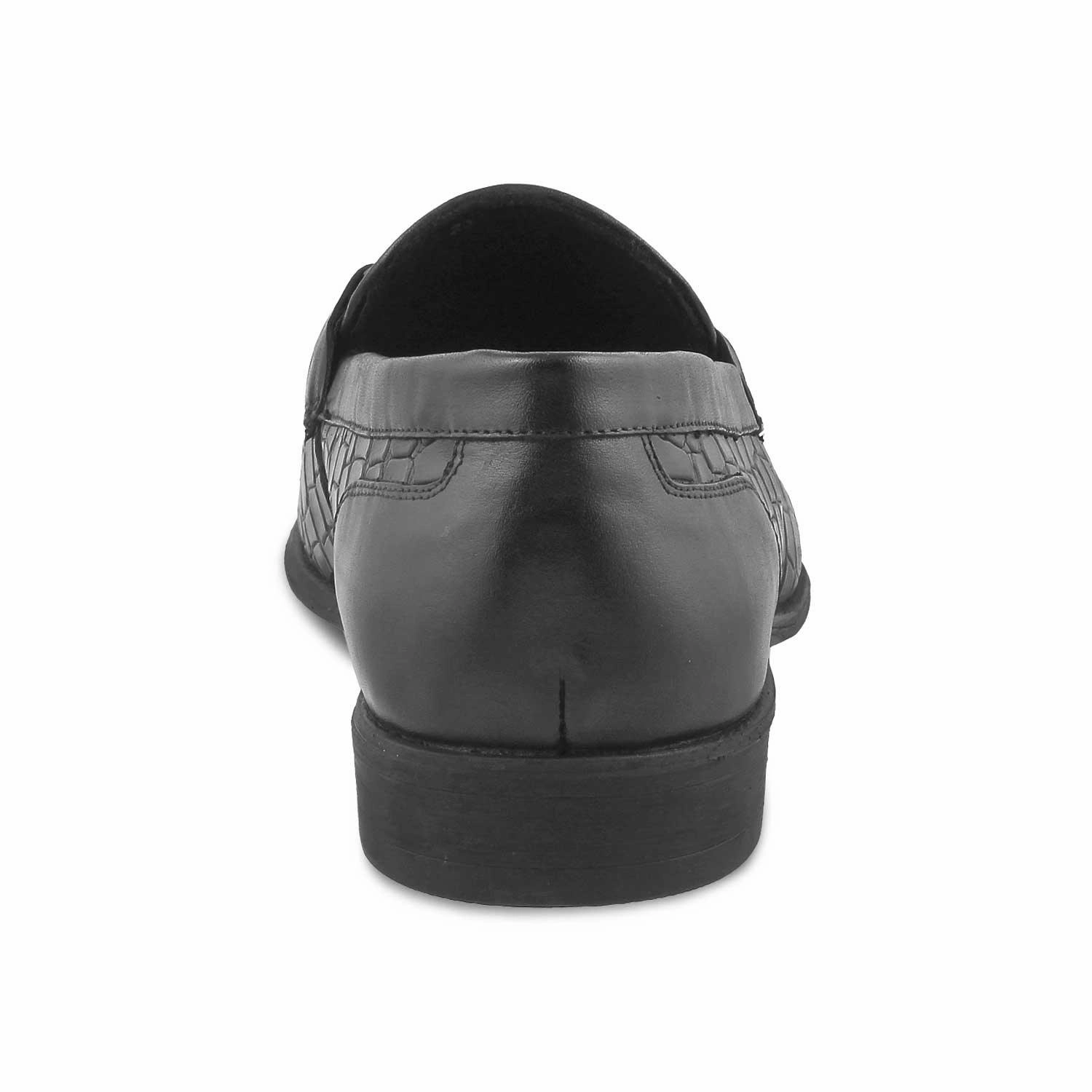 The Sweden Black Men's Leather Loafers Tresmode Bottoms Loafers