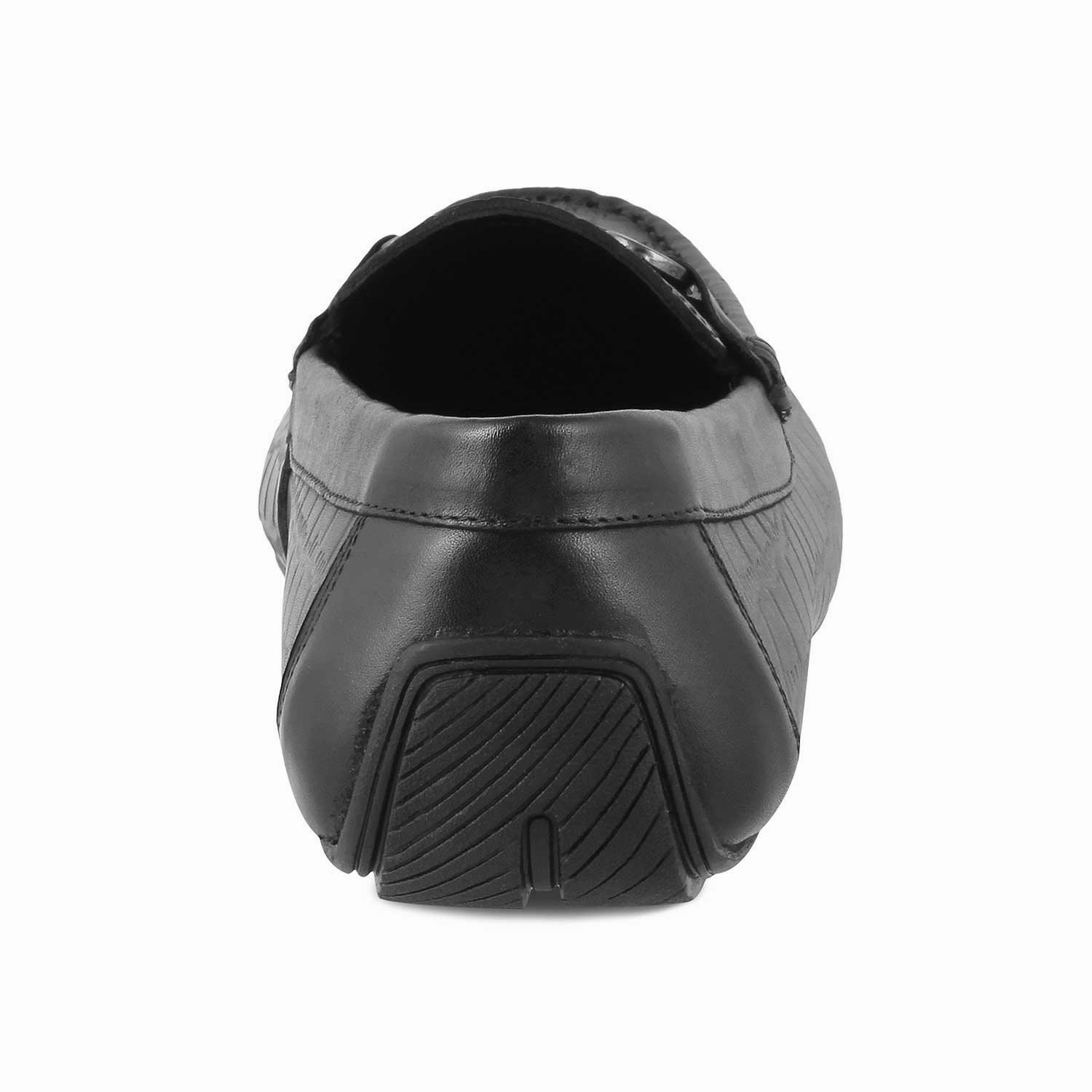 The Yoxile Black Men's Leather Driving Loafers Tresmode Penny Loafers Without Socks