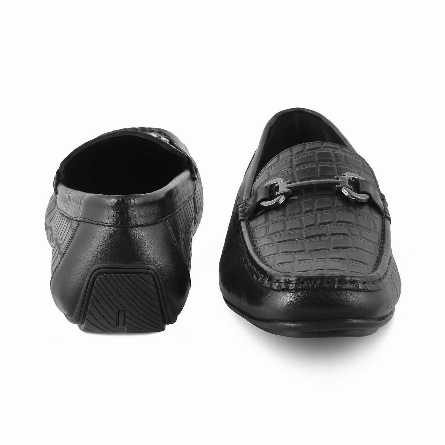 The Yoxile Black Men's Leather Driving Loafers Tresmode Most Expensive Loafers