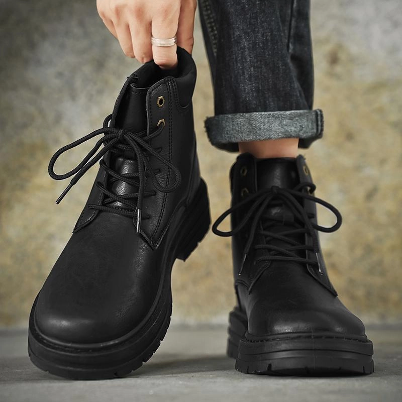 Thick-soled Labor Protection Outdoor Mountaineering Sports Men Leather Boots Harness Boots