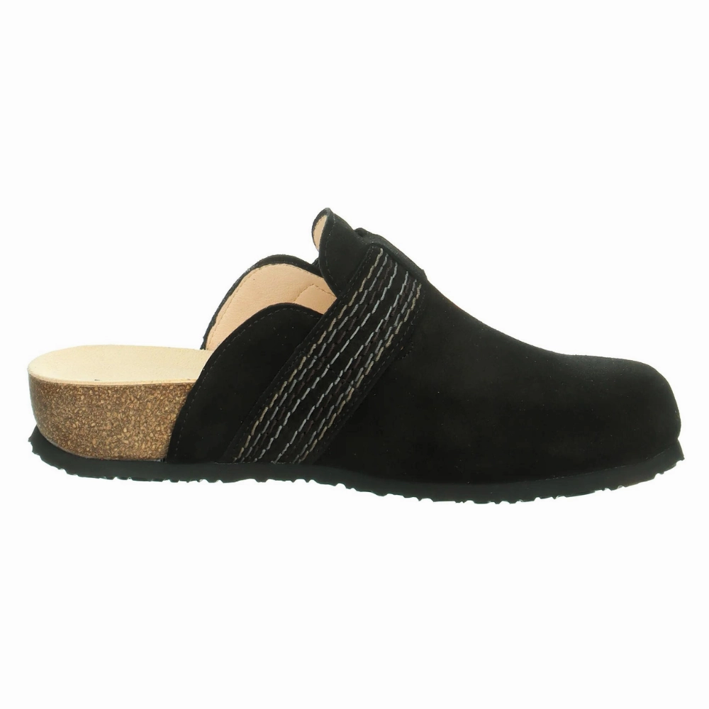 Cushionaire Knit Clogs Think! Julia Black Leather Clog (Women's)