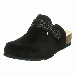 Suede Clogs With Studs Think! Julia Black Leather Clog (Women's)