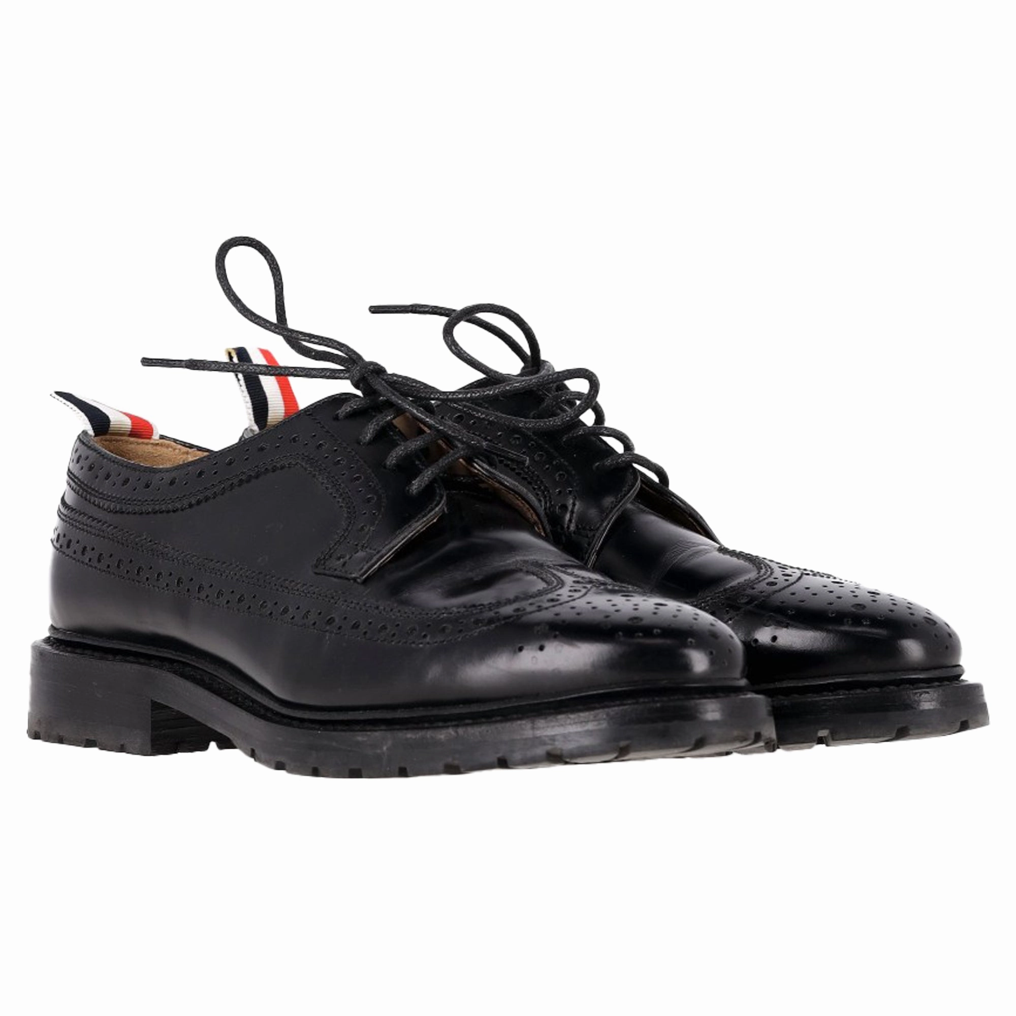 Formal Brogues Men Thom Browne Classic Longwing Brogues in Black Leather