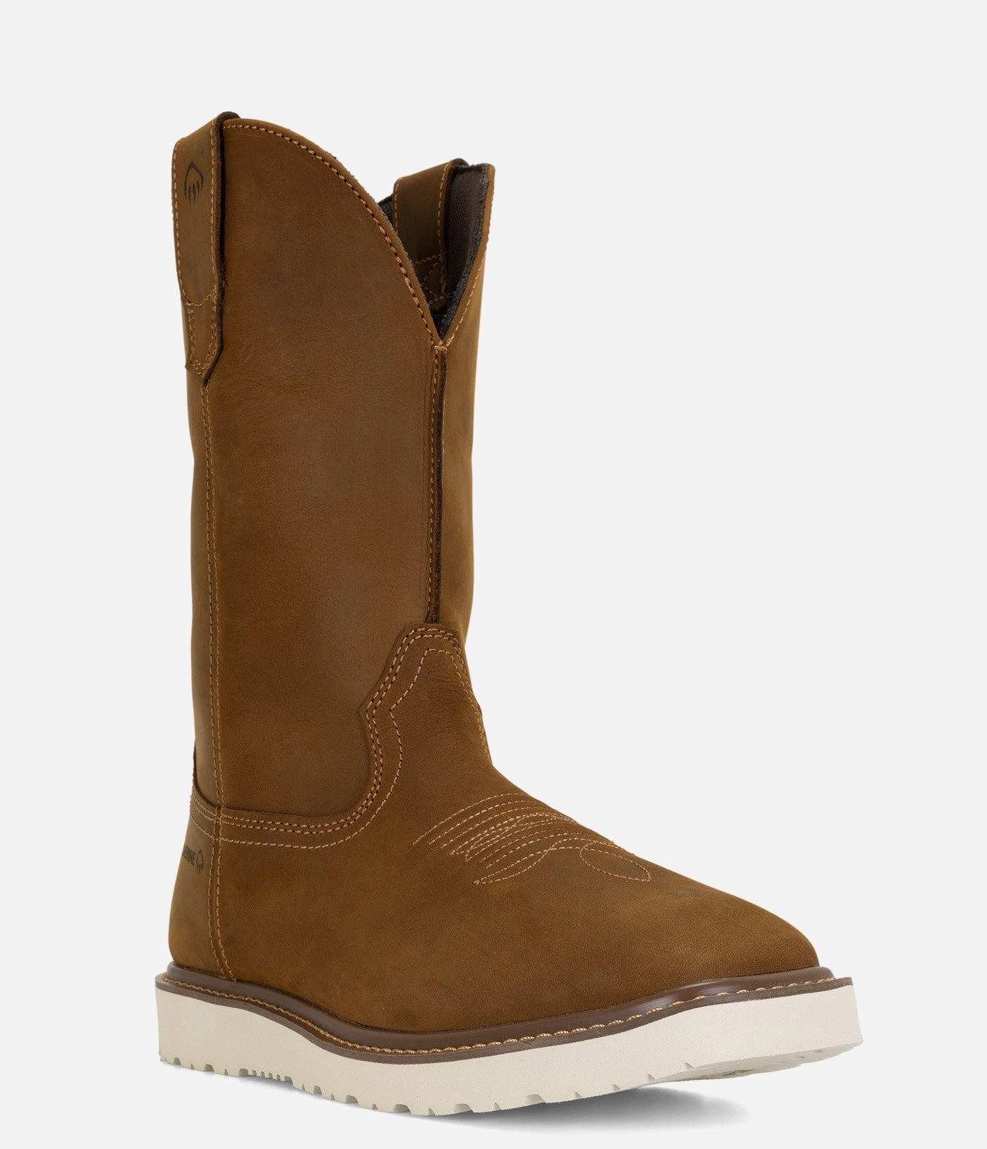 Flat Platform Boots Wolverine Bronc Wedge Pull-On Work Wellington - Men