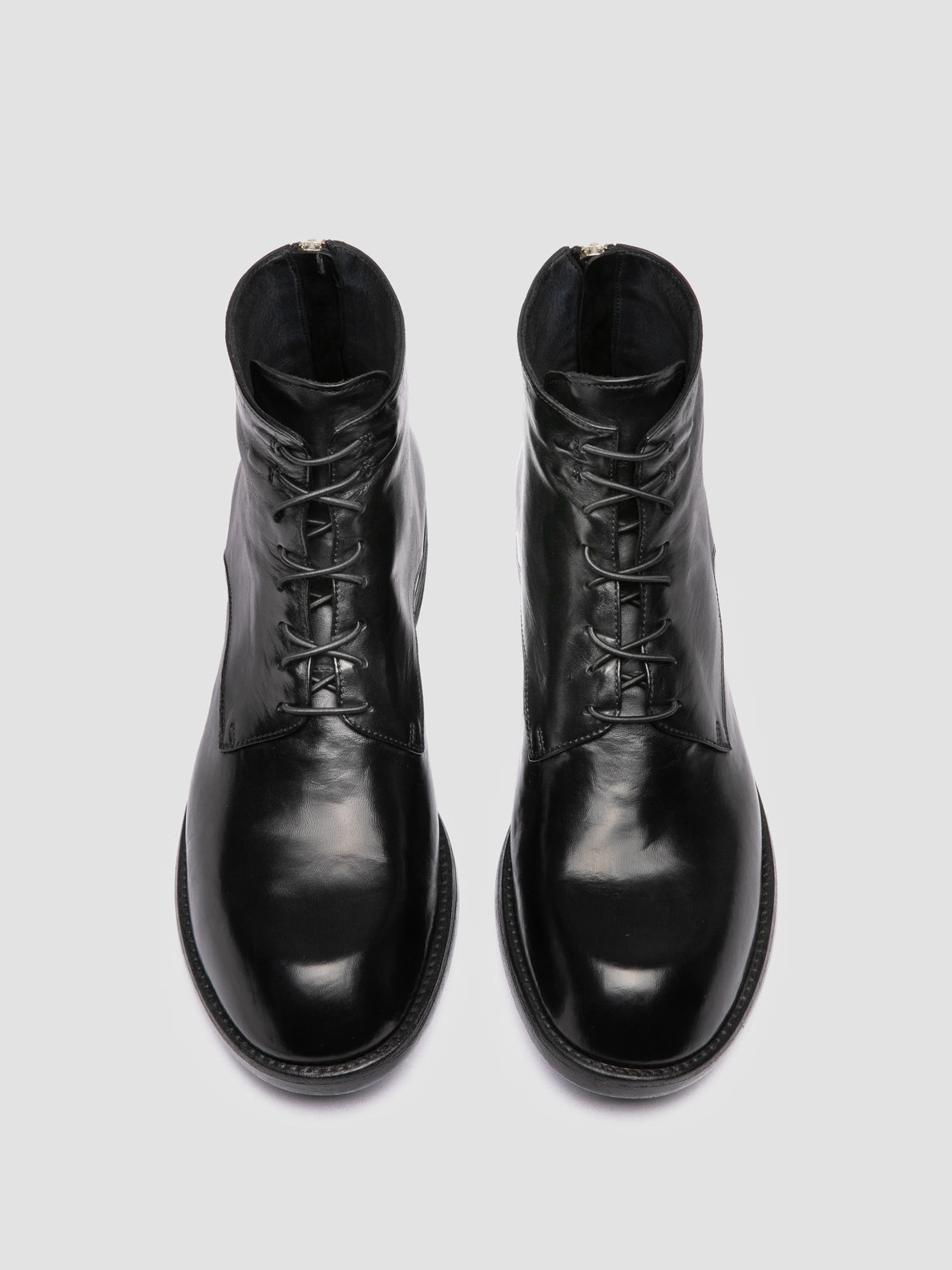 Colored Boots DIARY 010 - Black Leather Zipped Boots