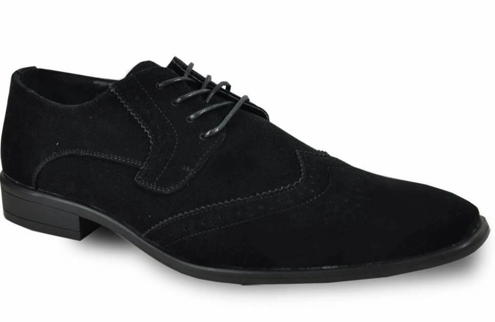 Bravo King-3 Faux Suede Wingtip Oxford Long Sleeve Oxford Shirts