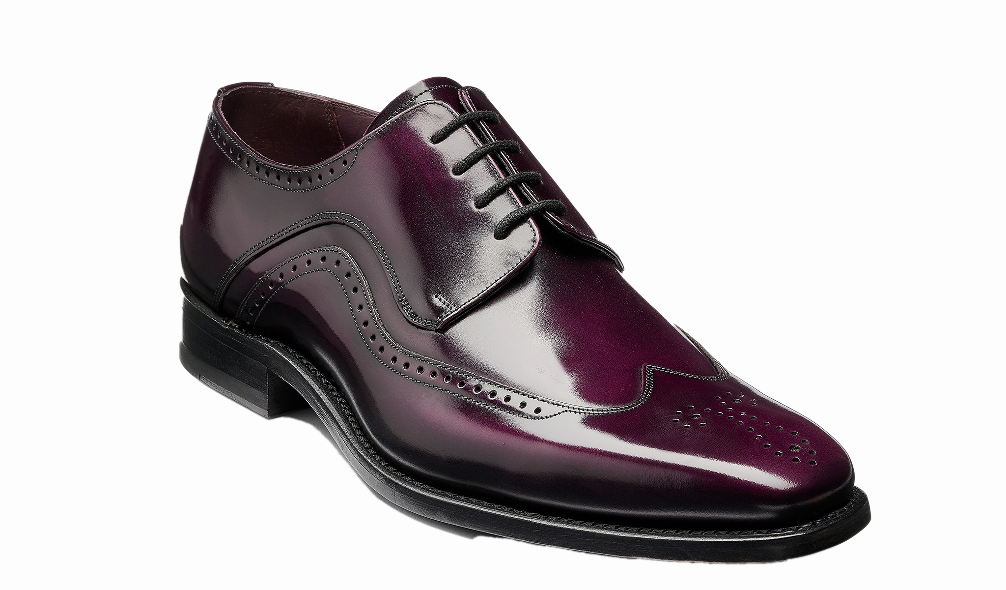 Matt 2 - Aubergine Hi-Shine Pattern Brogue