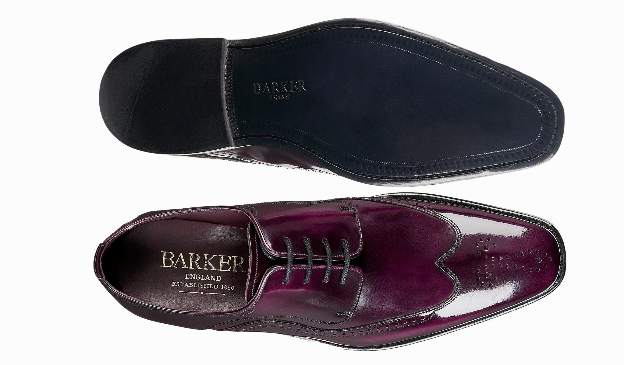 Matt 2 - Aubergine Hi-Shine Isla Leather Brogues