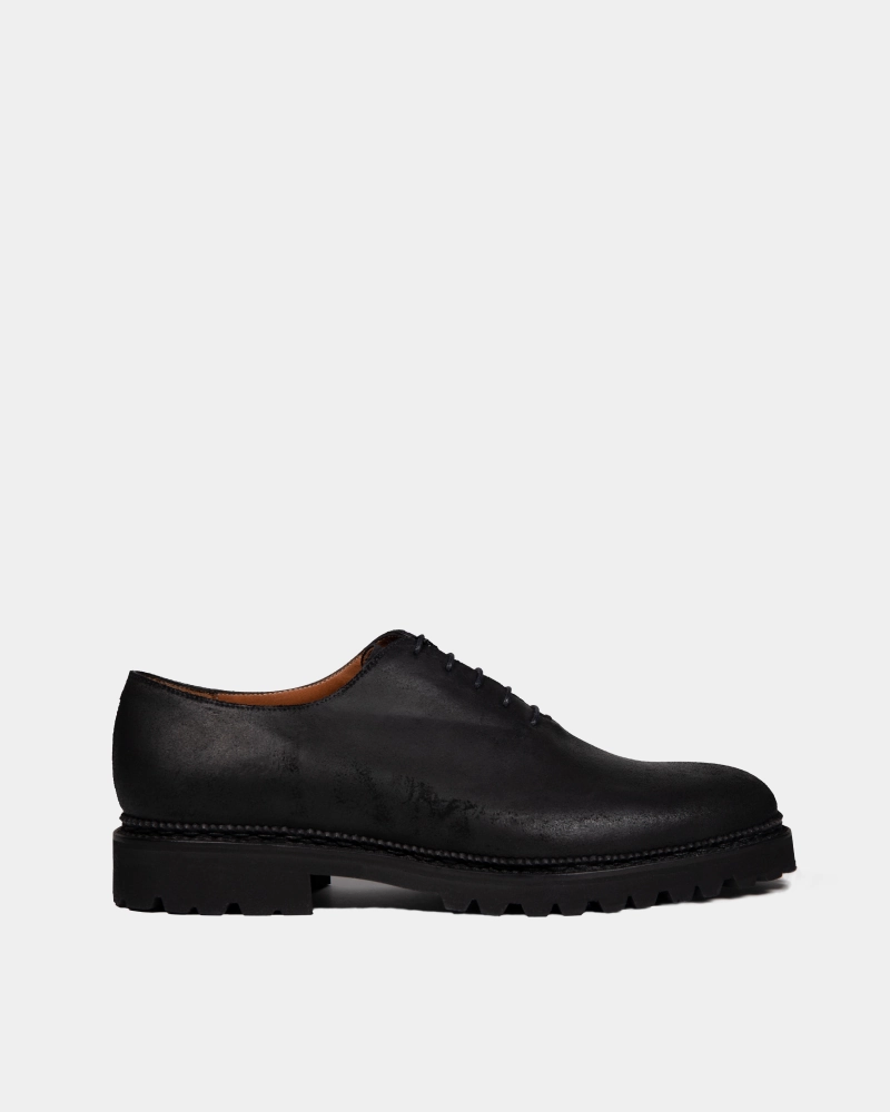 Oxfords Not Brogues Quote Black Waxed Suede Wholecut Oxford Shoe