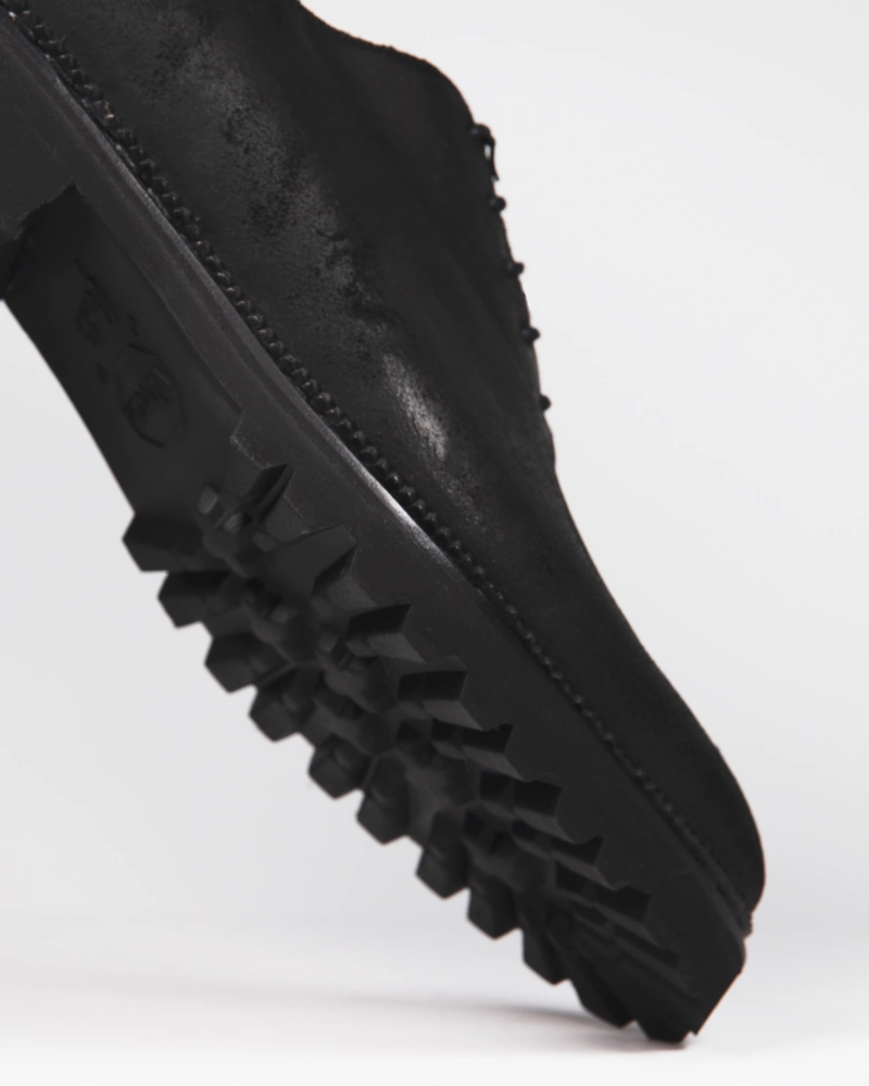 Black Waxed Suede Wholecut Oxford Shoe Types Of Oxfords